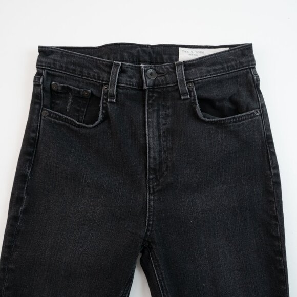 RAG & BONE black High Rise Ankle Skinny distressed jeans size 2 - Picture 7 of 11